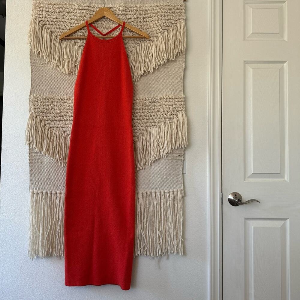 Helmut Lang Rib Knit Bodycon Midi Dress